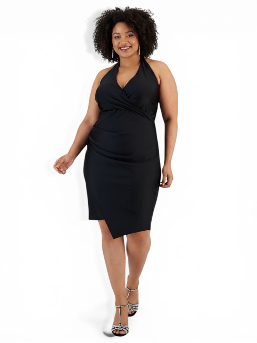 City Studio Black Halter Cocktail Dress – Plus Size‎ 1X and 2X NEW